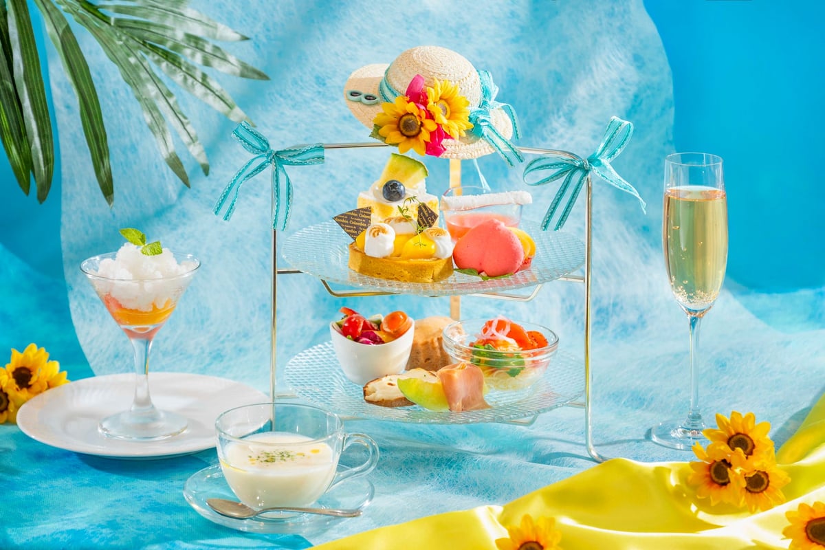 コロンバン原宿サロンでリゾート気分を味わう「サマーフルーツアフタヌーンティー」 7月1日〜9月15日