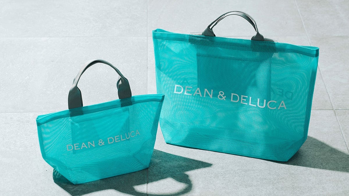 DEAN & DELUCA 夏の定番「メッシュトートバッグ」に限定色ターコイズが登場 6月16日〜
