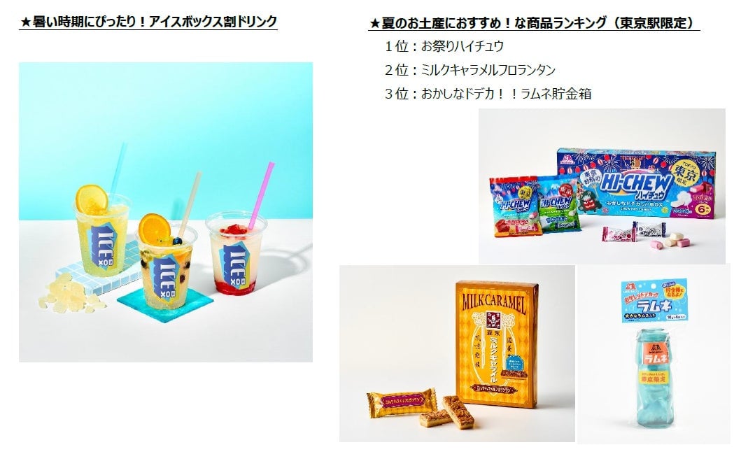 森永のおかしなおかし屋さん 東京駅店限定「4種のフルーツミックスサイダー」夏季限定で登場 7月6日〜