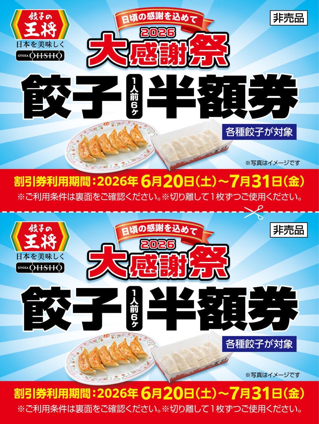 半額券(2枚綴り)