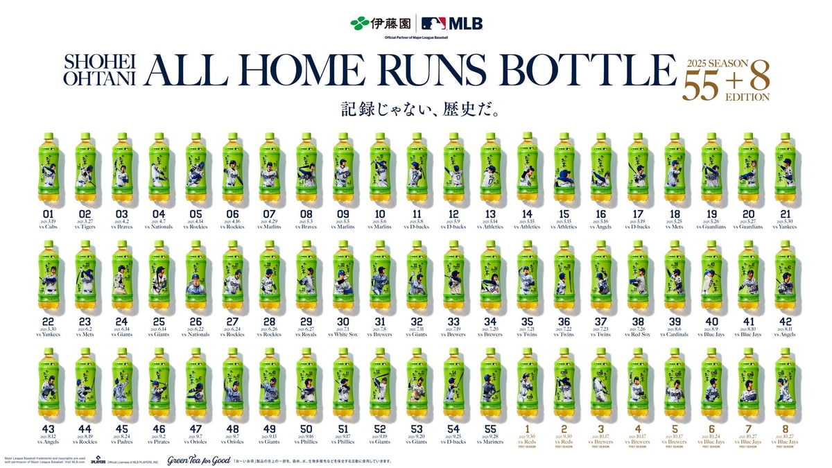 大谷翔平選手のホームランを記念した「お〜いお茶」ボトルが発売決定！