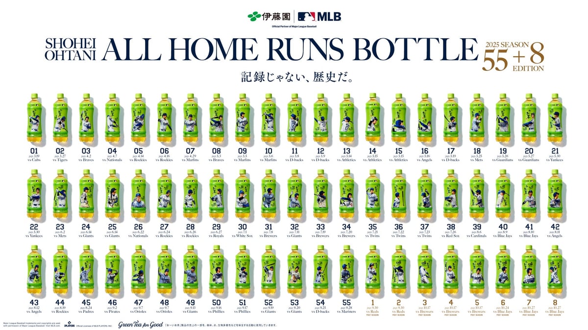 大谷翔平選手のホームランを記念した「お〜いお茶」ボトルが発売決定! – photo 2