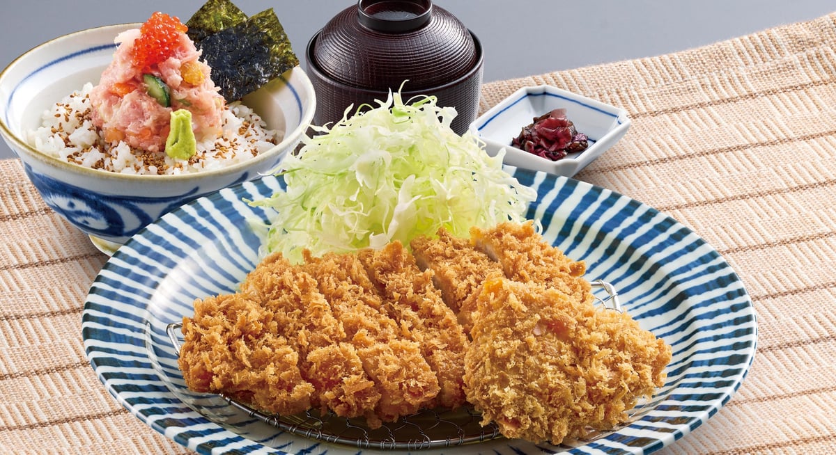 「海鮮丼・ロースかつ(80g)・ヒレかつ定食」1,830円(税込2,013円)