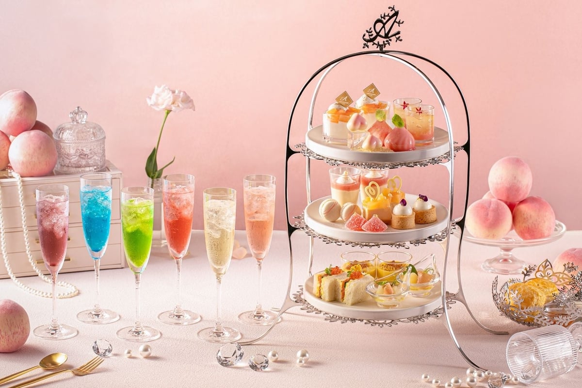 桃 Bijou アフタヌーンティー(推し活ドリンク1杯付き)7,400円(税込)