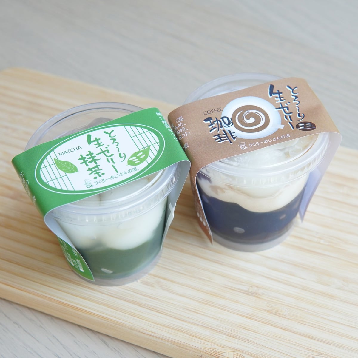 ★新登場 ●ミニとろーり生ゼリー抹茶 税込325円 ●ミニとろーり生ゼリー珈琲 税込280円