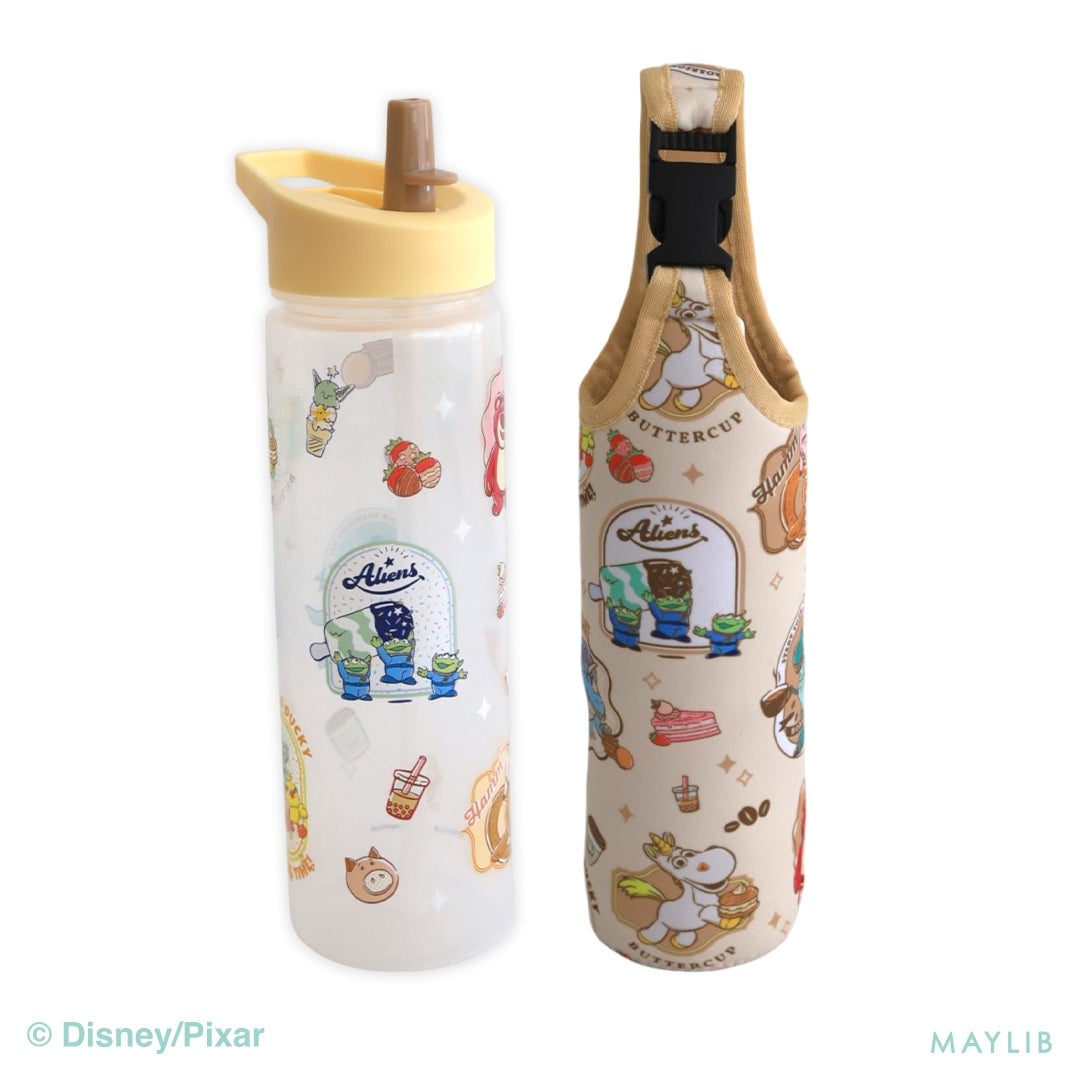 左：ストロー付きボトル ￥550(税込) 右：ボトルケース ￥550(税込)