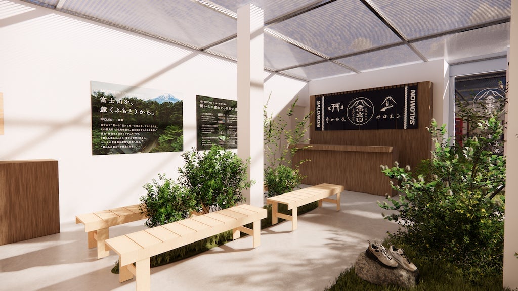 サロモン原宿で「生まれ変わり茶屋」無料体験！富士山登山道を再現したPOP UPイベント