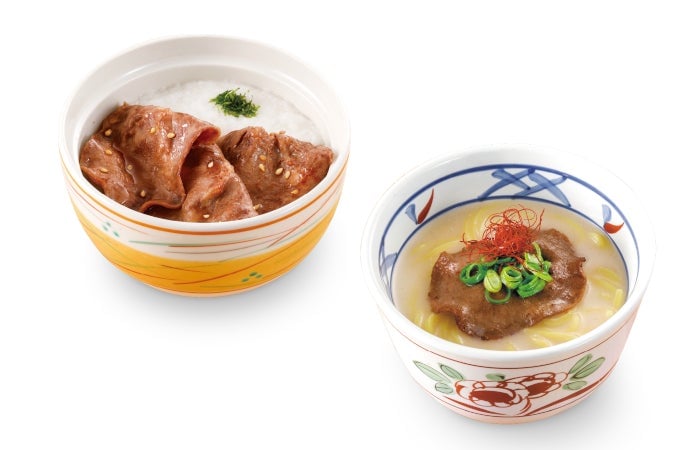 左上:ミニ牛タンとろろ丼 右下:ミニ牛骨白湯ラーメン