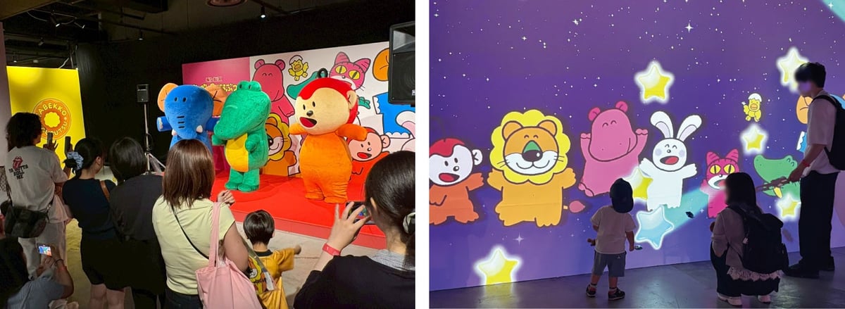 オープンを記念して、ぞうさんに加えて、わにさんとさるさんがサプライズで登場！