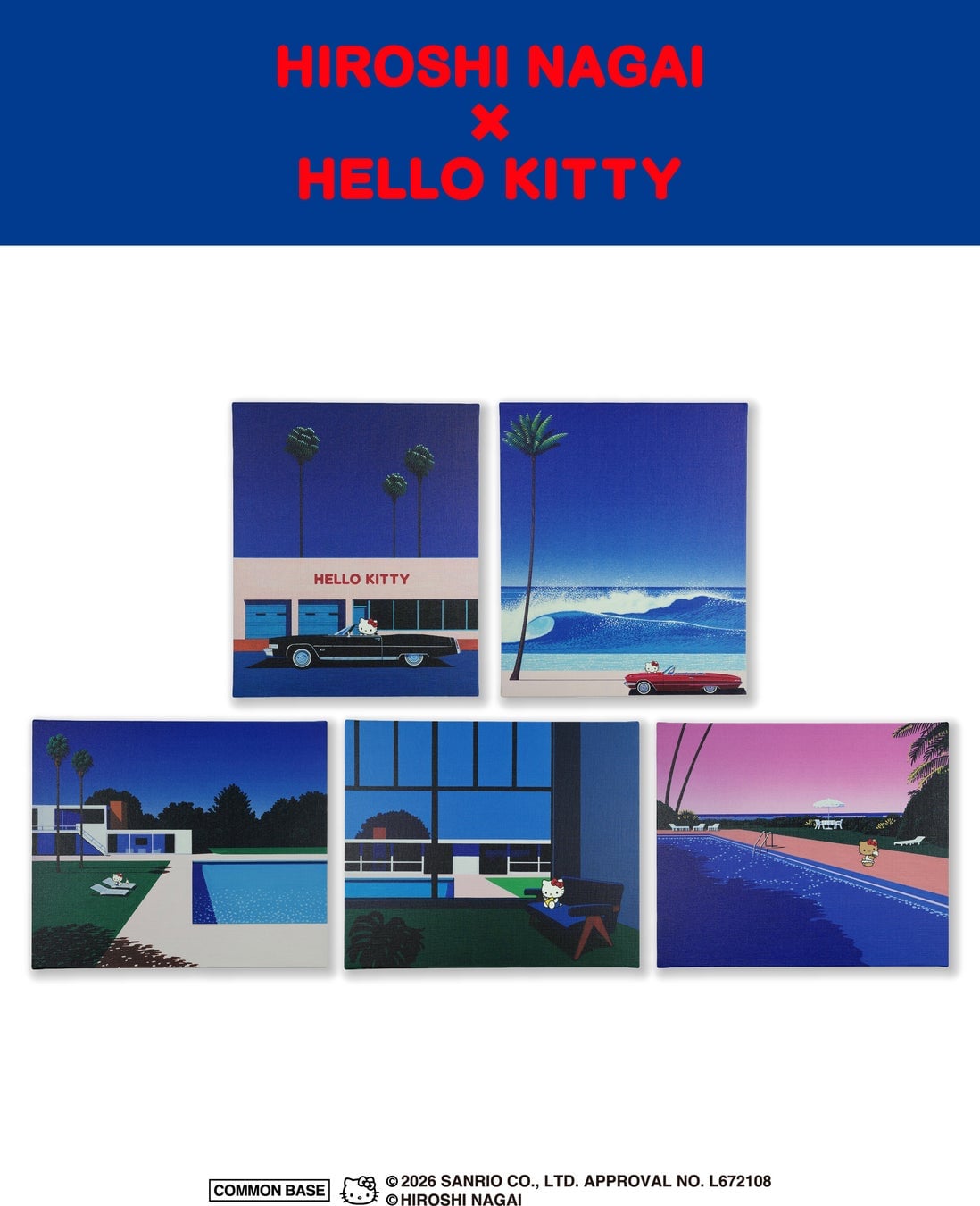 蔦屋書店代官山ほか5店舗で「HIROSHI NAGAI × HELLO KITTY」コラボグッズ販売開始