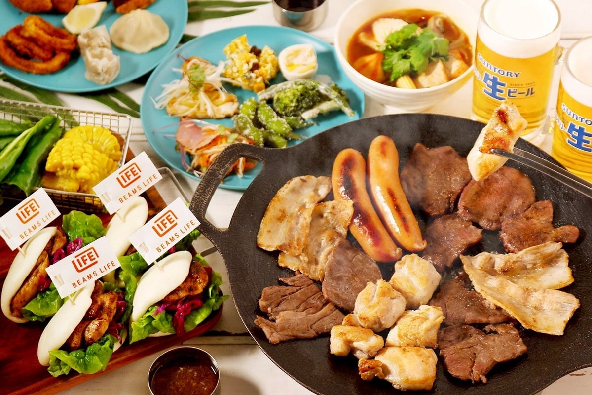 横浜モアーズ屋上BBQビアガーデンで6500円のプレミアムBBQプランが7/24開始！ビームスライフ横浜監修