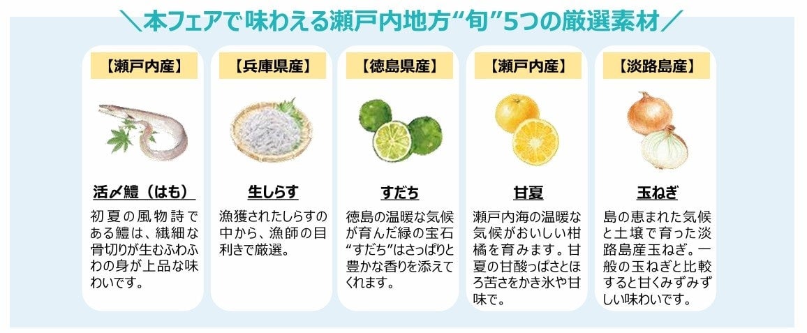 夢庵で夏の瀬戸内フェア開催!生しらす・鱧・すだちなどさっぱり味が勢ぞろい