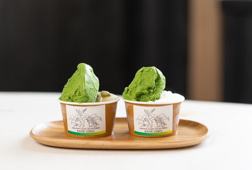 京都「かめうさぎ」ジェラート(シングルサイズ)660円~、(ダブルサイズ)880円~※イートインのみ