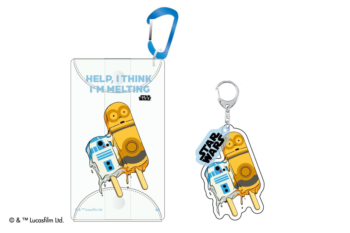 C-3PO&R2-D2/アイスクリーム/ビニールポーチ、アクリルキーホルダー