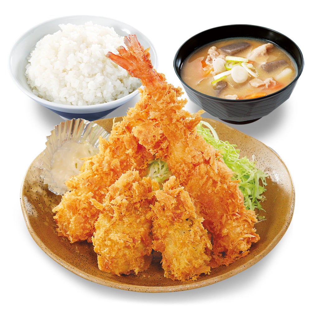 秋の海鮮フライ！かつや「牡蠣と大海老の海鮮フライ定食」税込1,199円