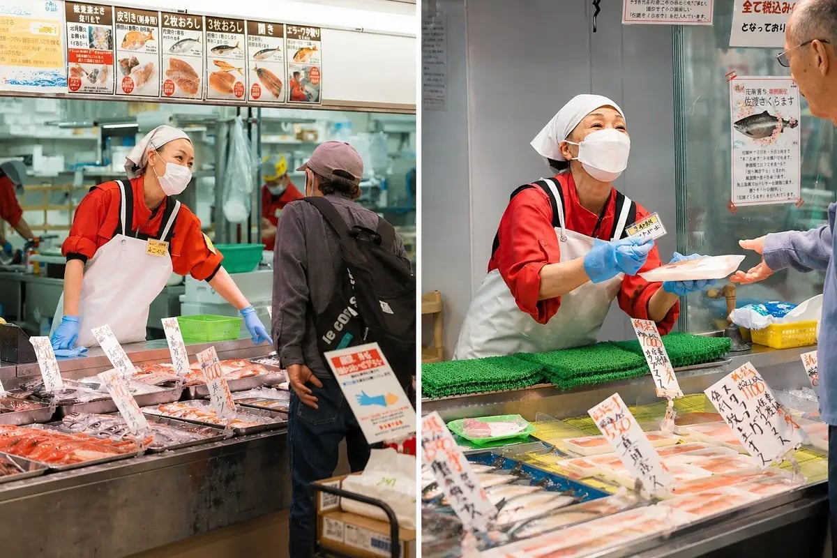 対面売場の女性親切係