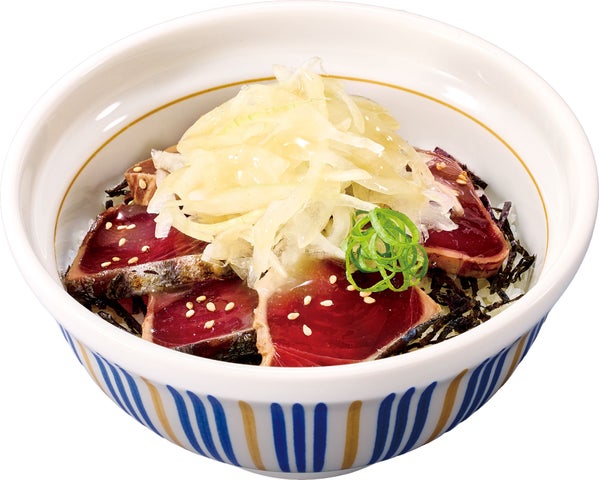 990円!なか卯「柚子オニオン 藁焼き鰹たたき丼」販売開始 10/14〜