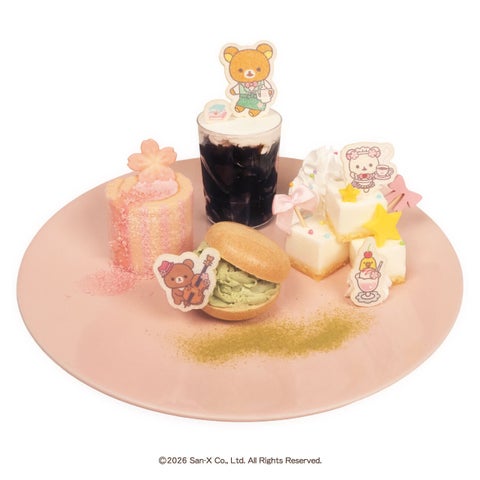 リラックマ×あっとほぉーむカフェ「千代田区おさんぽスイーツプレート＆桜ラテ」秋葉原で登場 10/1〜10/31
