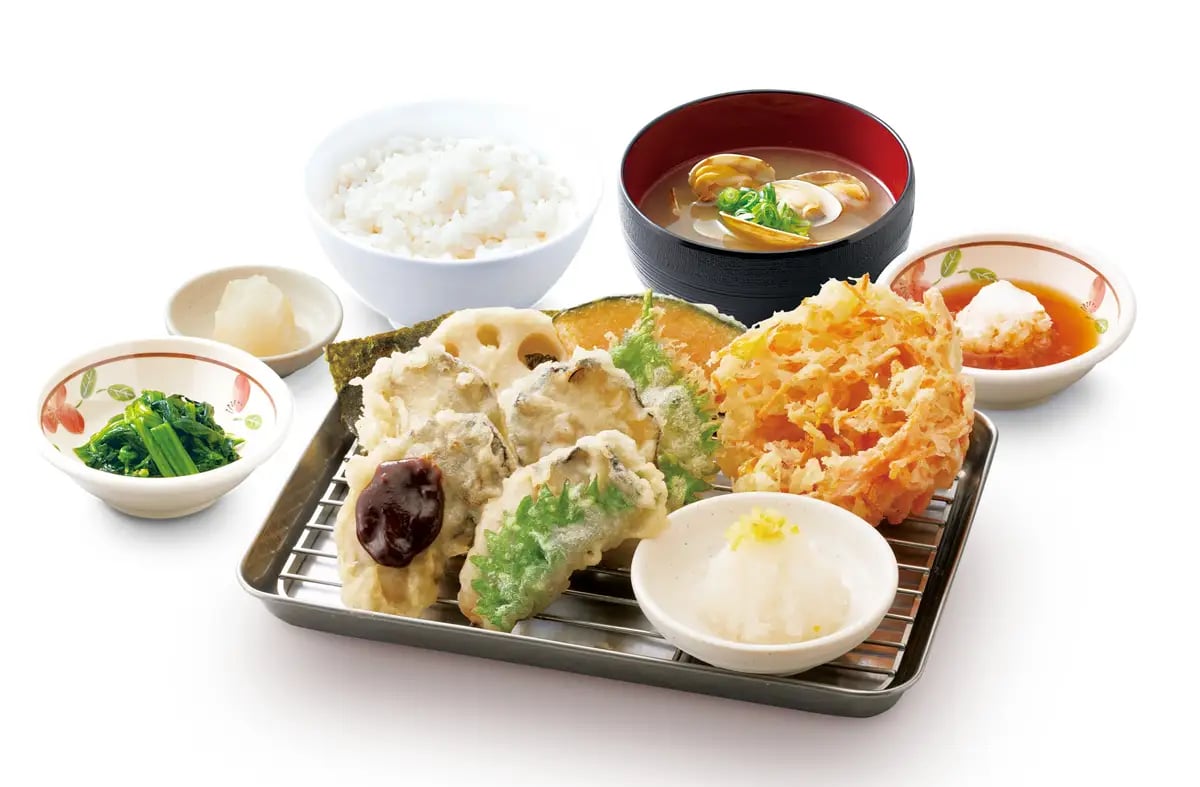 贅沢牡蠣尽くし天ぷら定食