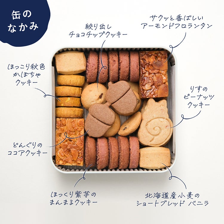 3,280円！スナックミー「どんぐりみっけ！秋のよりみちクッキー缶」発売 10/1〜