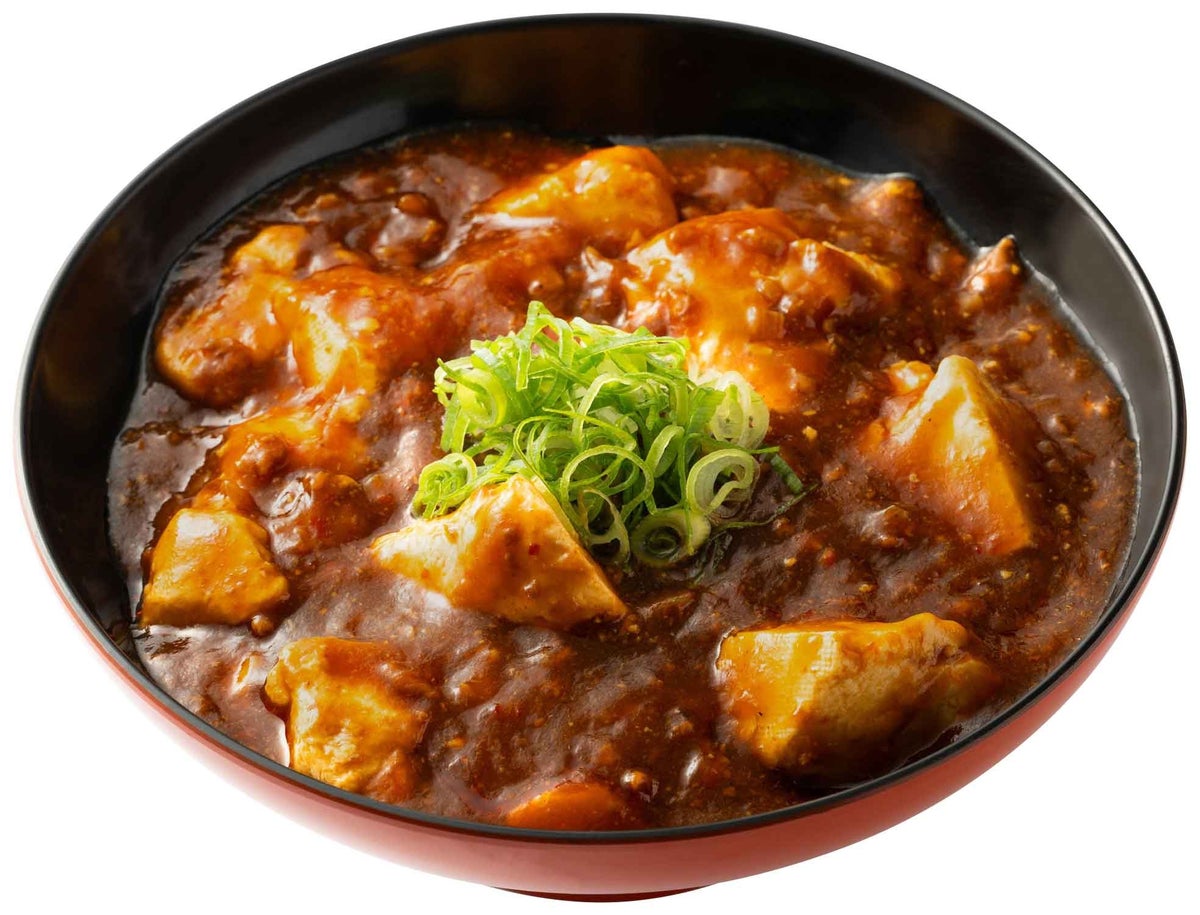 麻婆の丼ぶり。みそ汁付き。 ・税込829円